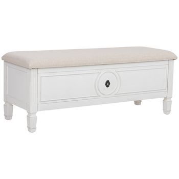 Banco De Madera Blanco 120x43x48h Cm