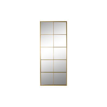 Espejo Hierro Cristal 60x2x150 Ventana Dorado