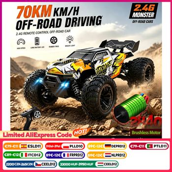 Wltoys 16101Pro 16102Pro Coche RC 4X4 70Km/H Motor sin Escobillas de Alta Velocidad Camioneta Monstruo RC Transmisión Metálica Esc Ipx4 Todoterreno Coche de Control Remoto 2.4g Coches de Carreras