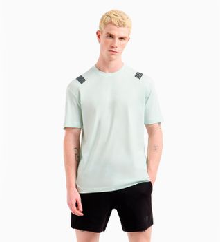 EA7 para hombre. 7M000266_AF10375 Camiseta Detail azul (S), Casual, Algodón, Manga corta