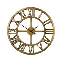 reloj de pared marco de hierro dorado diseno clasico numeros romanos redondo 61 cm nottwil