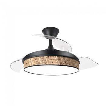 Ventilador led aspas plegables moda mini cañizo oscuro (72w)