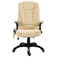 silla de masaje  silla de gaming de masaje de cuero sintetico color crema