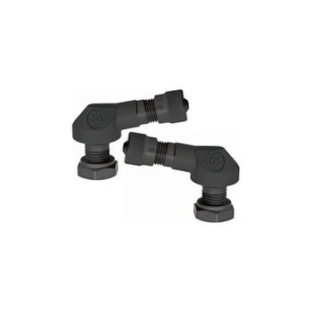 Vástago de válvula de neumático 11.3mm 90° Ariete negro par