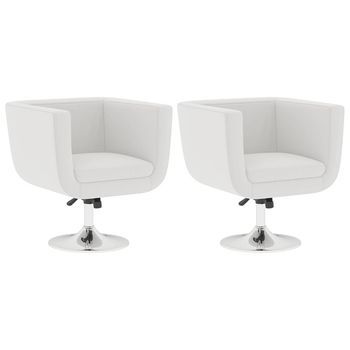 Taburetes De Cocina 2 Unidades Cuero Artificial Blanco Vidaxl