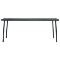 mesa de jardin  mesa de exterior de acero gris oscuro 180x83x72 cm