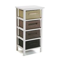 mueble de bano con 4 cajones en madera y poliester marron
