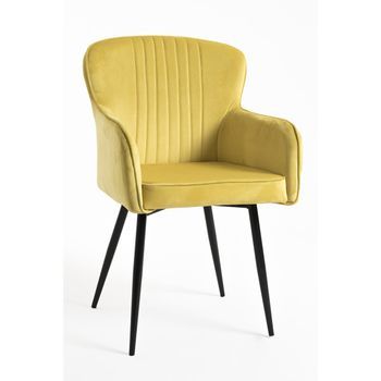 Silla Dalye Terciopelo De Terciopelo 97*55*45 Cm - Amarillo