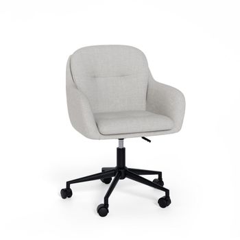 Silla de escritorio acolchada en gris claro