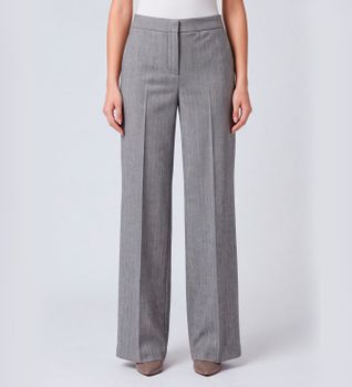 Twinset para mujer. 262TT2302 Pantalón de pierna ancha gris (44), Casual, Clásico, Poliéster