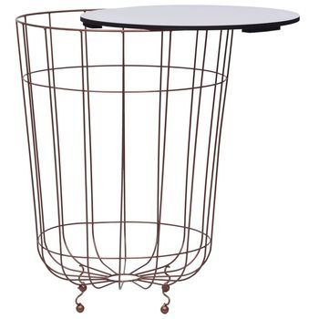 Mesa De Centro  40 X 53 Cm  Metal Y Mdf - Dorado
