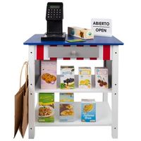 woomax supermercado madera  juguete con accesorios