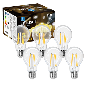 Aigostar - Bombilla LED E27 Edison, 6W Equivalente a 55W, Blanco Cálido 2700K, 730 Lúmenes, Bombilla LED Vintage Decorativa A60 de Filamento, No Regulable, Cristal Transparente, Pack 6