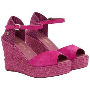 La Valeta Alpargatas Charlene Peep Toe Fucsia para mujer