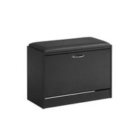 banco zapatero con 1 solapas madera negro