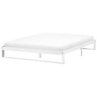 cama con somier estilo minimalista de madera de pino 180 x 200 cm sin cabecero blanco talairan