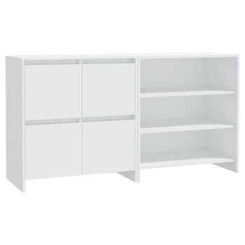Aparador De 2 Piezas Madera Contrachapada Blanco