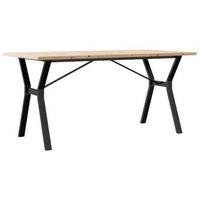 mesa comedor marco y madera maciza pino y hierro 140x80x755 cm