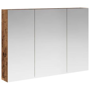 Armario Con Espejo De Baño | Mueble De Baño Madera Vieja 100 X 14,5 X 70 Cm