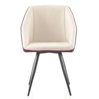 lote 4 sillones tapizados bicolor patas metalicas negras