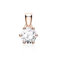 colgante para mujer en oro rosa 14 quilates con diamante