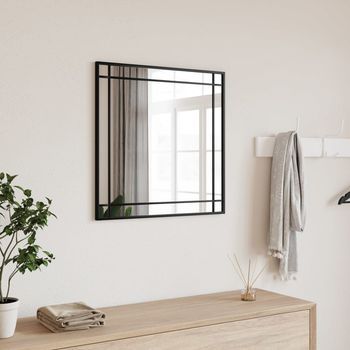 Espejo De Pared，espejo De Baño Cuadrado De Hierro Negro 60x60 Cm Cfw712962