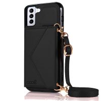 cool funda colgante wallet negra para samsung galaxy s21