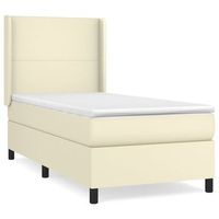 cama tapizada 203x103x128 cm vinilo - crema