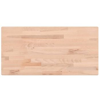 Tablero De Mesa | Tablero Escritorio Rectangular De Madera Maciza De Haya 100x50x1,5 Cm