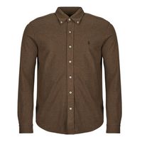 polo ralph lauren camisa manga larga camisa ajustada con cuello abotonado en polo featherweight para hombre