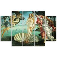 legendarte - cuadro lienzo impresion digital - el nacimiento de venus - sandro botticelli - decoracion pared cm 150x100 tipo a2 5 paneles