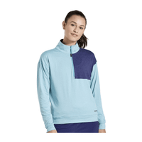 camiseta saucony sunday 14 zip azul mujer talla m