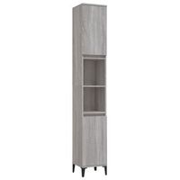 armario de bano madera contrachapada gris sonoma 30x30x190 cm vidaxl