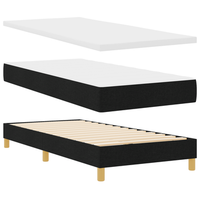 cama individual  cama box spring con colchon negra 90x200 cm tela cfw36293