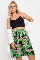 yours bermudas negras tropicales con cintura elastica mujer curvy y tallas grandes yours