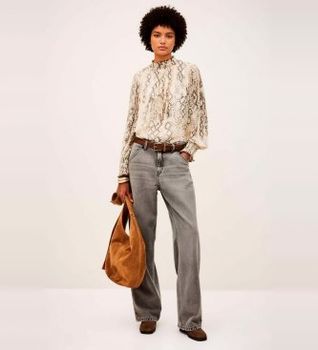 BA&SH para mujer. 1H25SHAM Blusa Shamy beige (34), Casual, Viscosa