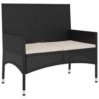 banco de jardin de 2 plazas  banco de exterior  silla de jardin con cojines ratan sintetico negro