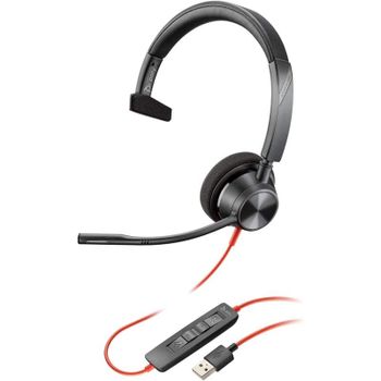 Poly Blackwire 3310 Auricular Monoaural con Micrófono USB Negros