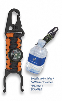 Paracord Barbaric Naranja Para Botellas Con Brújula de 13.5 cm, marca Barbaric