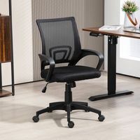 silla de oficina de malla espuma homcom 57x55x89-109 cm negro