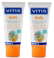 vitis kids gel dentifrico sabor cereza 6m 2x50 ml