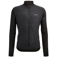 santini colore puro thermal jersey - s - black