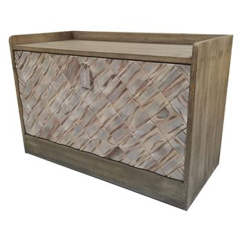 Banqueta zapatero de madera marrón 80x38x53