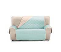 cubre sofa acolchado reversible 3 plazas donegal collections plus nina beige  aguamarina
