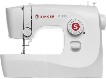 Máquina de coser - Singer M1155, Full size, 14 tipos puntadas, Ojalado automático, Blanco