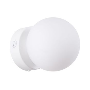 Lámpara de pared blanco acero/vidrio alt. 12 cm