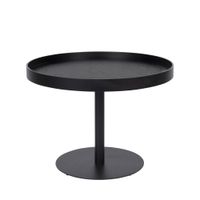 mesa auxiliar redonda de madera y metal o56cm - negro