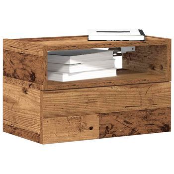 Mesitas De Noche De Pared - Dormitorio - Madera De Ingeniería - Madera Envejecida (45x26x28.5cm)