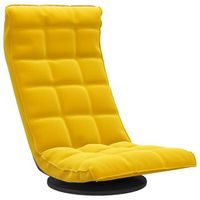 silla de suelo giratoria de terciopelo amarillo vidaxl