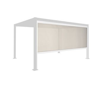 Estor lateral enrollable de aluminio y textileno para pérgola bioclimática, 4m, palace estor enrollable 4m, blanco, 371.7x10x209 cm